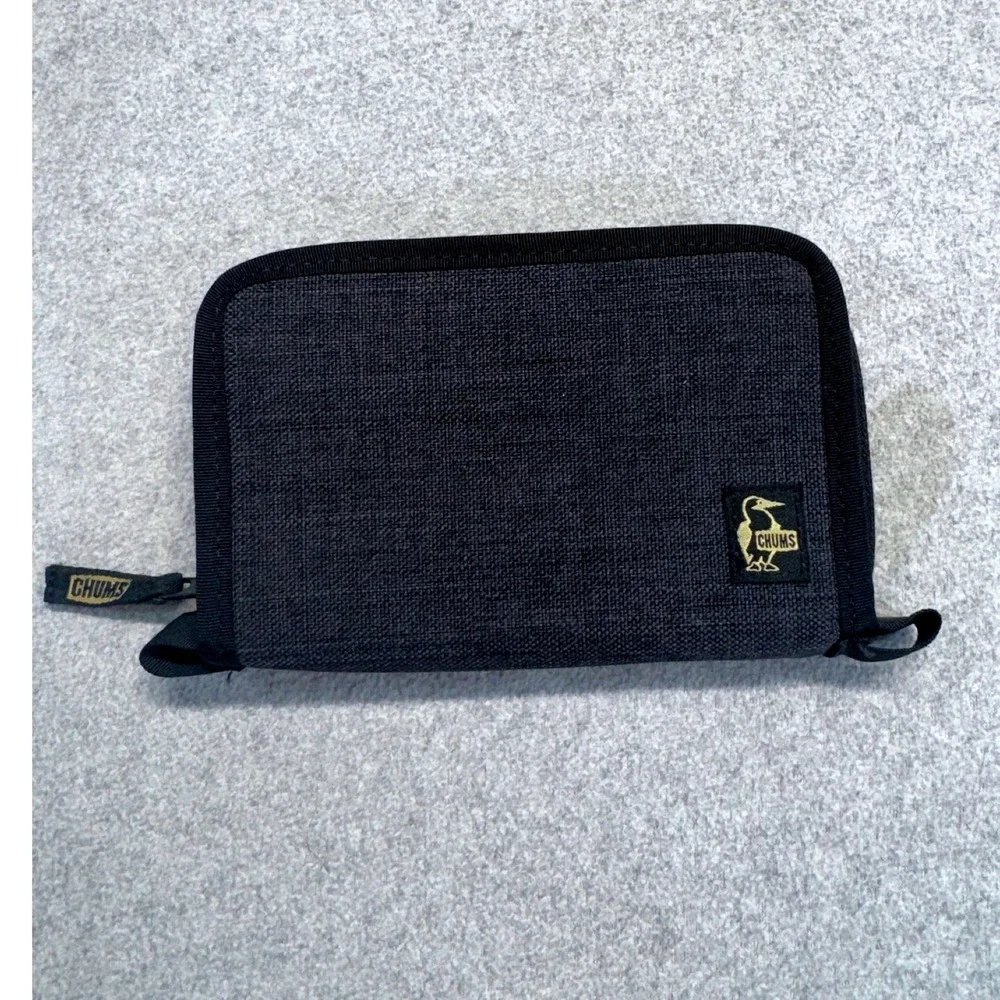 Chums Travel Wallet Unisex OS Charcoal‎ Gray Canvas Zip Around Organizer Pouch